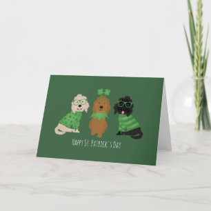 Frohen St. Patrick's Day Goldendoodle Hunde Feiertagskarte