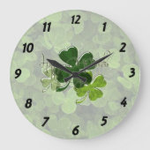 Frohen St. Patrick's Day Große Wanduhr (Vorderseite)