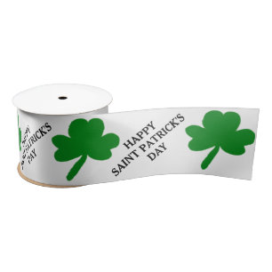 Frohen St. Patrick's Day Grüne Shamrocks Satinband