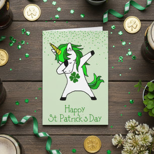 Frohen St. Patrick's Day Grüner Dabbing Einhorn Karte