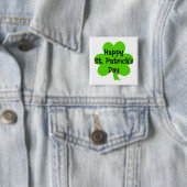 Frohen St. Patrick's Day Grüner Kleeblatt Button (Beispiel)