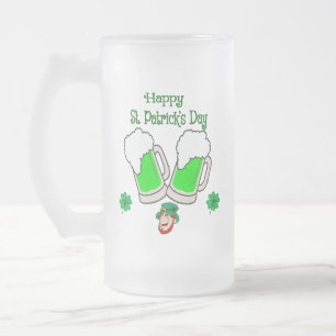 Frohen St. Patrick's Day, grünes Bier Mattglas Bierglas
