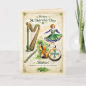 Frohen St. Patrick's Day Gruss | Vintage Irisch Karte (Vorderseite)
