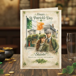Frohen St. Patrick's Day Grußkarte | Vintage Irisc Karte
