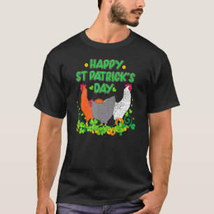 Frohen St. Patrick's Day Huhn Bauer Landwirtschaf T-Shirt