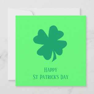 Frohen St. Patrick's Day Irischer grüner Kleeblatt Feiertagskarte