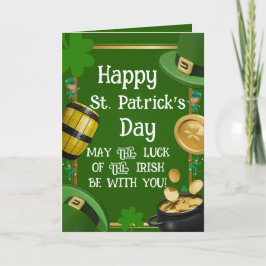 Frohen St. Patrick's Day - Irischer Segen & Orname Karte