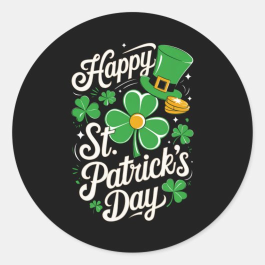 Frohen St. Patrick's Day Irisches Erbe St. Pattys  Runder Aufkleber (Vorderseite)