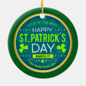 FROHEN ST. PATRICK'S DAY, "IRISCHES GLÜCK" KERAMIK ORNAMENT (Hinten)