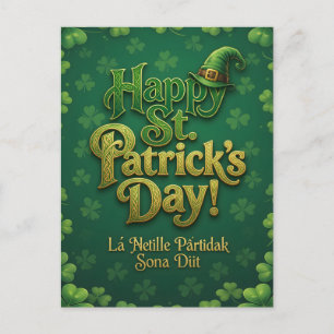 Frohen St. Patrick's Day keltischer irischer Kobol Feiertagspostkarte