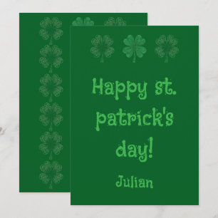 Frohen St. Patrick's Day – Klassisch Irisch Feiertagskarte