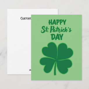 Frohen St. Patrick's Day Kleeblatt benutzerdefinie Feiertagskarte
