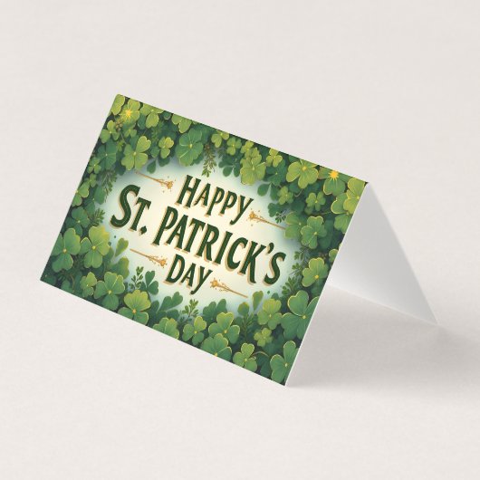 Frohen St. Patrick's Day Kleeblatt Kunst (Vorderseite)