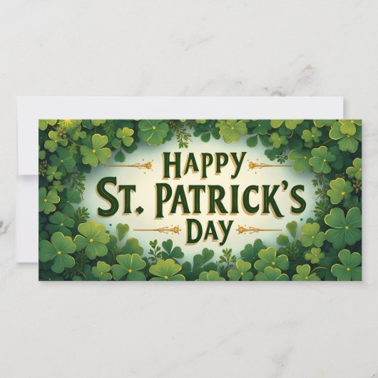 Frohen St. Patrick's Day Kleeblatt Kunst (Vorderseite)