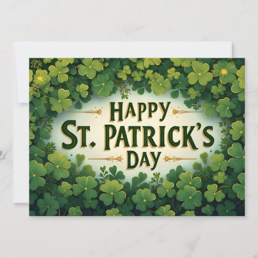 Frohen St. Patrick's Day Kleeblatt Kunst (Vorderseite)