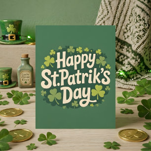 Frohen St. Patrick's Day Kleeblatt Kunst Feiertagskarte