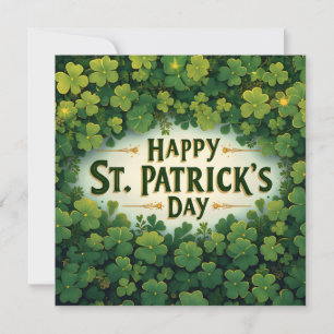 Frohen St. Patrick's Day Kleeblatt Kunst Mitteilungskarte