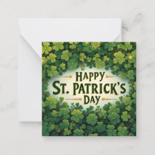 Frohen St. Patrick's Day Kleeblatt Kunst Mitteilungskarte