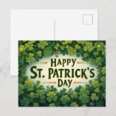 Frohen St. Patrick's Day Kleeblatt Kunst Postkarte (Vorne/Hinten)
