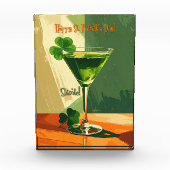 Frohen St. Patrick's Day Kleeblatt Martini Fotoblock (Vorderseite)