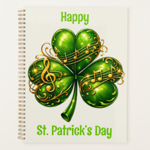 Frohen St. Patrick's Day Kleeblatt Musik Planer