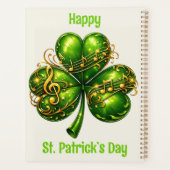 Frohen St. Patrick's Day Kleeblatt Musik Planer (Rückseite)