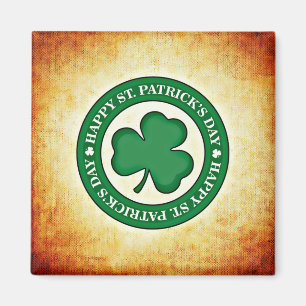 Frohen St. Patrick's Day Kleeblatt Quadrat Magnet