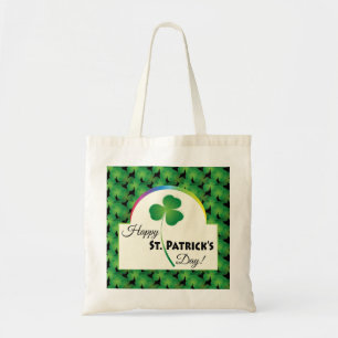 Frohen St. Patrick's Day, Kleeblatt und Regenbogen Tragetasche