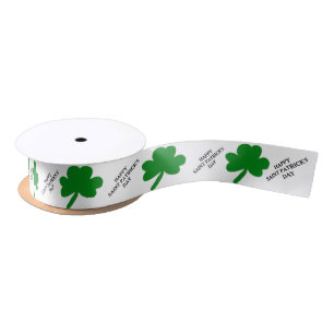 Frohen St. Patrick's Day Kleeblätter Satinband