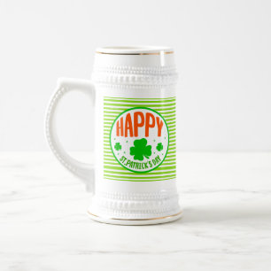 Frohen St. Patrick's Day Kreisdesign Bierglas