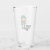 Frohen St. Patrick's Day Lachender Leprechaun Bier Glas (Rückseite)