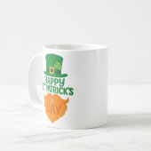 Frohen St. Patrick's Day Leprechaun-Bart und Hut Kaffeetasse (Vorderseite Links)