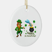 Frohen St. Patrick's Day Leprechaun Regenbogen Keramik Ornament (Rechts)