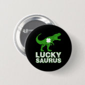 Frohen St. Patrick's Day Luckysaurus Dinosaur Sham Button (Vorne & Hinten)