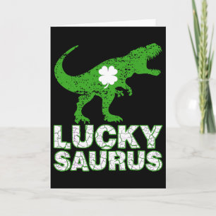 Frohen St. Patrick's Day Luckysaurus Dinosaur Sham Karte