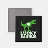 Frohen St. Patrick's Day Luckysaurus Dinosaur Sham Magnet (Vorderseite/Rückseite)