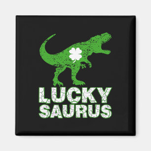 Frohen St. Patrick's Day Luckysaurus Dinosaur Sham Magnet