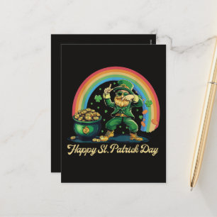 Frohen St. Patrick's Day Lustiger Kobold Feiertagspostkarte
