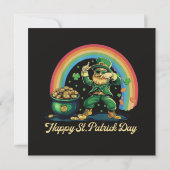 Frohen St. Patrick's Day Lustiger Leprechaun (Rückseite)