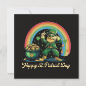 Frohen St. Patrick's Day Lustiger Leprechaun (Vorderseite)