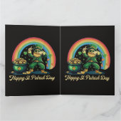 Frohen St. Patrick's Day Lustiger Leprechaun Dankeskarte (Innenseite)