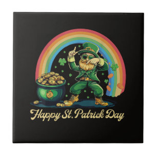 Frohen St. Patrick's Day Lustiger Leprechaun Fliese
