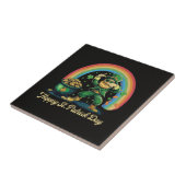 Frohen St. Patrick's Day Lustiger Leprechaun Fliese (Seite)
