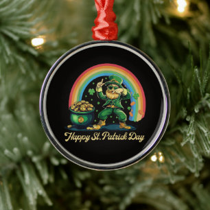 Frohen St. Patrick's Day Lustiger Leprechaun Ornament Aus Metall