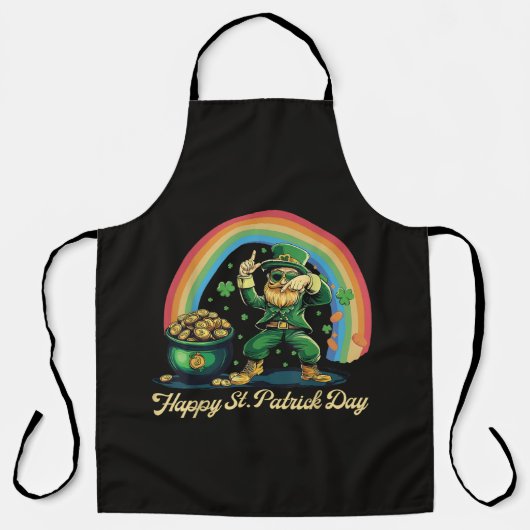 Frohen St. Patrick's Day Lustiger Leprechaun Schürze (Vorderseite)