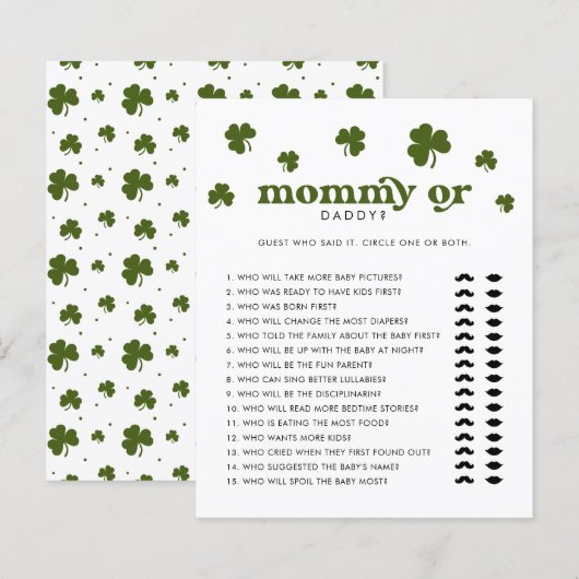 Frohen St. Patrick's Day Mami oder Papi (Vorne/Hinten)