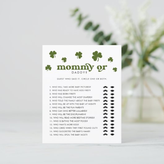 Frohen St. Patrick's Day Mami oder Papi (Stehend Vorderseite)