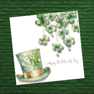 Frohen St. Patrick's Day mit Kleeblatt-Koboldhut Feiertagskarte