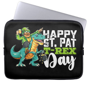 Frohen St. Patrick's Day Pat T Rex Dinosaur Laptopschutzhülle