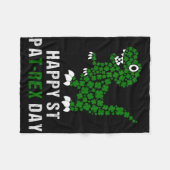 Frohen St. Patrick's Day Patrex T-Rex Dinosaur Lus Fleecedecke (Vorderseite (Horizontal))